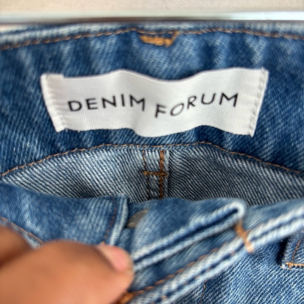 Denim Forum The '90s Edie Lo-rise Cargo Jean in 7 Yrs Pctr Ths Bleu Size 24 NWOT - Picture 7 of 16